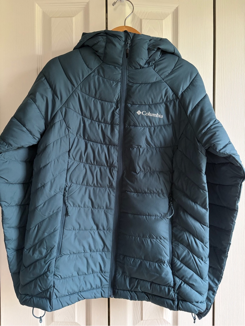 COLUMBIA Teal Hooded Puffer Jacket